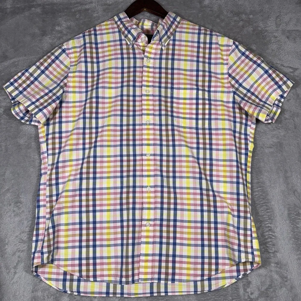 J Crew Shirt Mens XL Colorful Flex Washed Short Sleeve Button Up Preppy Spring - Picture 2 of 9